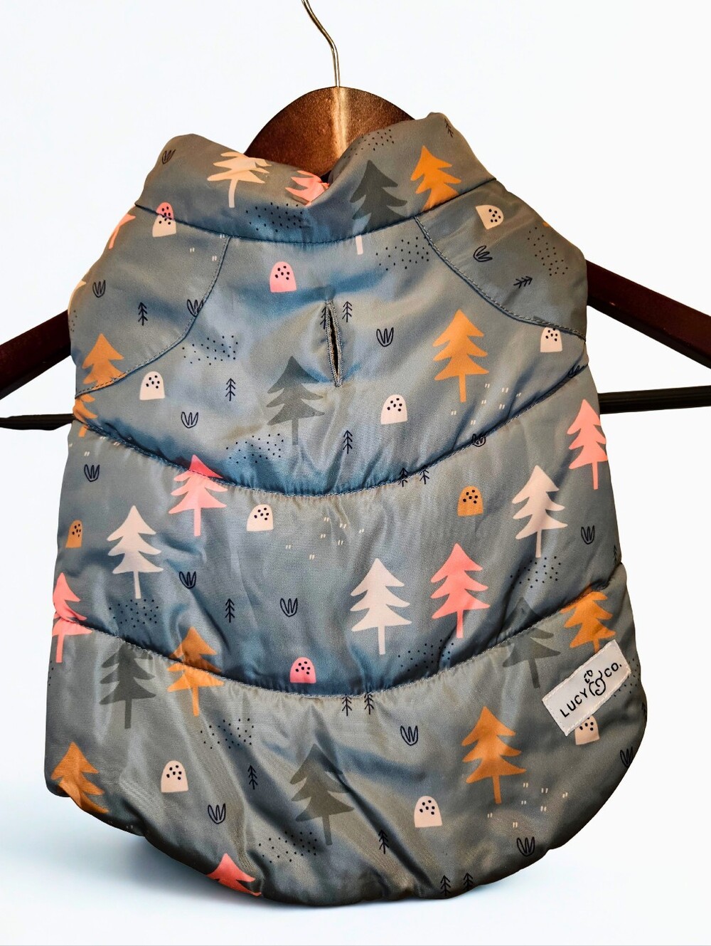 Lucy & Co. Pet's Puffer Vest in Mustard Brown - Picture 3 of 3